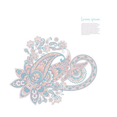 Vektör Pers Paisley yalıtılmış süsü