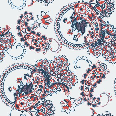 Paisley dikişsiz desen. Vektör etnik süsü