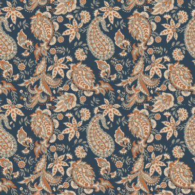 Paisley dikişsiz desen. Batik biçiminde vintage arkaplan