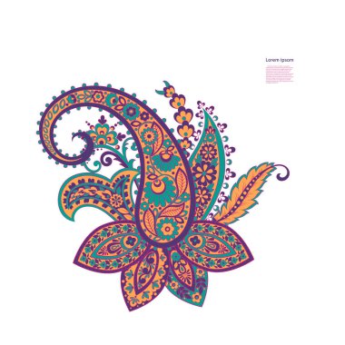 Hint tarzında Vektör Paisley deseni