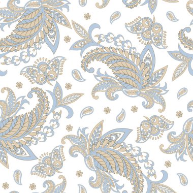 Paisley dikişsiz çiçek deseni. Damask vintage arkaplanı