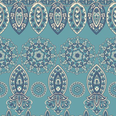 Hint usulü çiçek desenli, pürüzsüz Damask deseni. Çiçek vektör duvar kağıdı