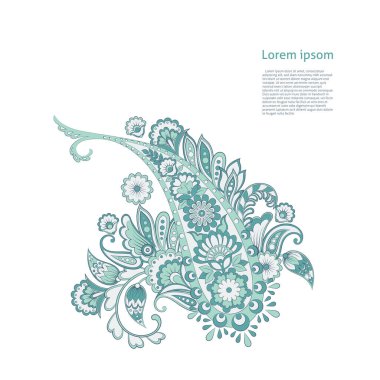 Paisley Vektör Deseni. İzole edilmiş Asya İllüstrasyonu