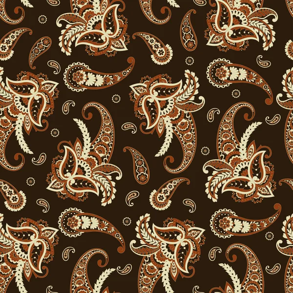 Patrón Paisley Sin Costuras Estilo Indio Ilustración Vectorial Floral — Archivo Imágenes Vectoriales