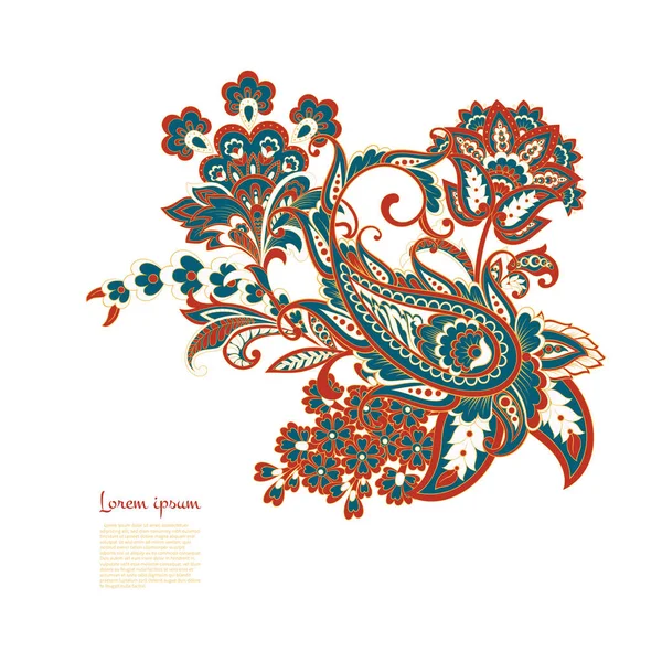 Paisley弗洛里斯东方民族模式 阿拉伯文矢量装饰品 — 图库矢量图片