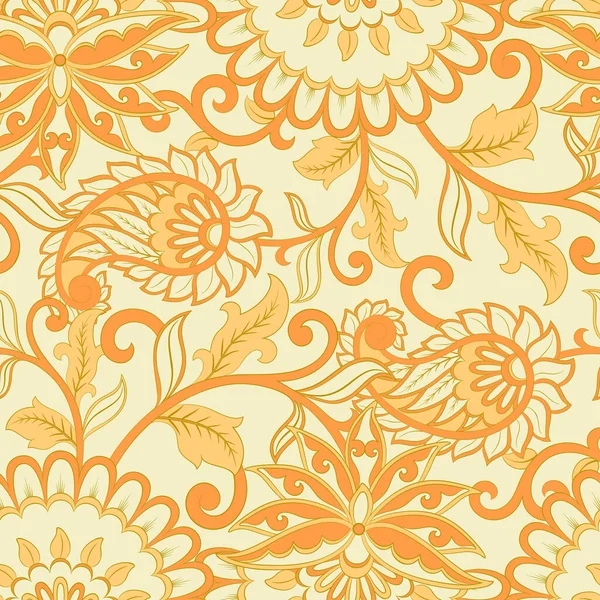 Paisley Nahtloses Muster Vintage Hintergrund Batikstil — Stockvektor