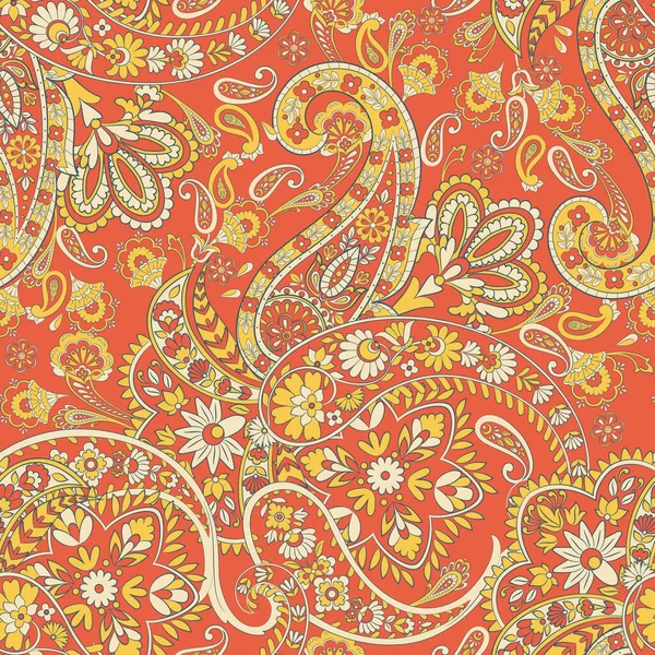 Paisley Floral Vector Illustration Στυλ Damask Εθνοτικό Υπόβαθρο — Διανυσματικό Αρχείο