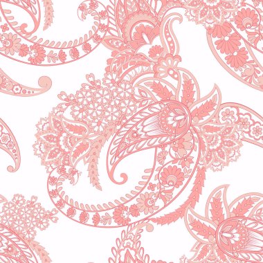 Paisley dikişsiz çiçek deseni. Damask vintage arkaplanı
