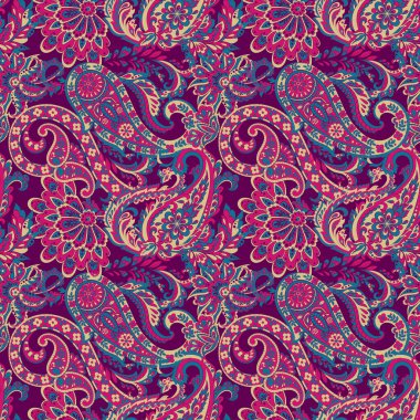 Paisley dikişsiz desen. Batik biçiminde vintage arkaplan