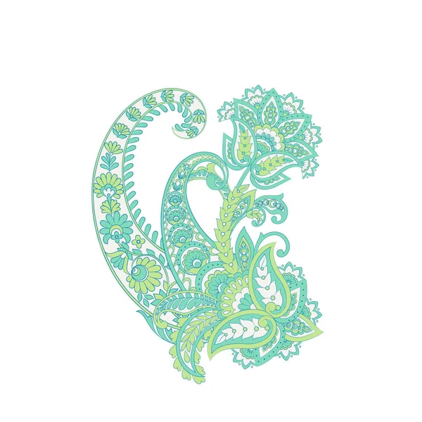 Paisley Aisló Patrón Ilustración Vintage Estilo Batik — Vector de stock