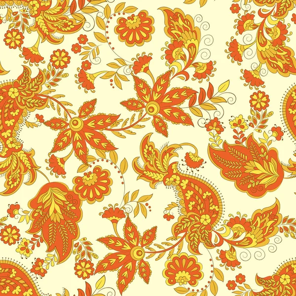Vector Damask Background Paisley Seamless Pattern — Stock Vector