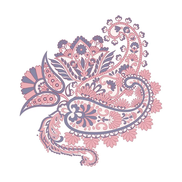 Patrón Vectot Paisley Con Flores Estilo Indio — Vector de stock