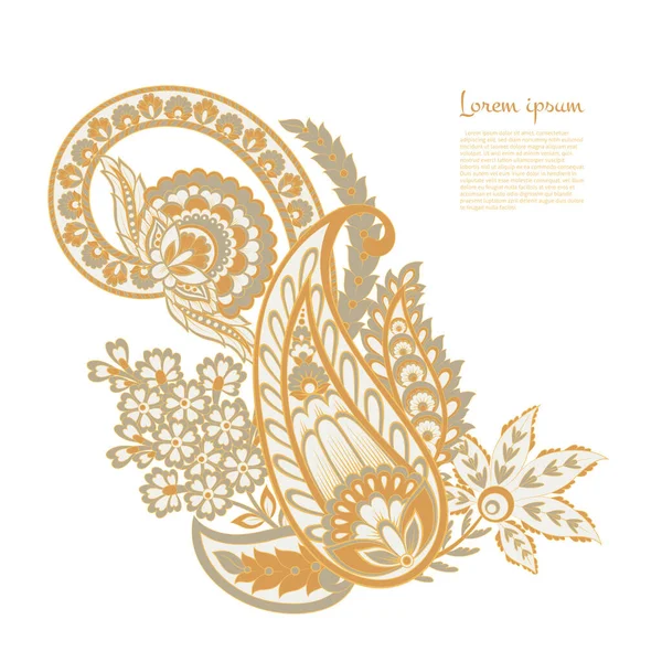 Patrón Vector Paisley Fantástico Flowe Hojas — Vector de stock