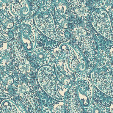 Paisley dikişsiz desen. Batik biçiminde vintage arkaplan