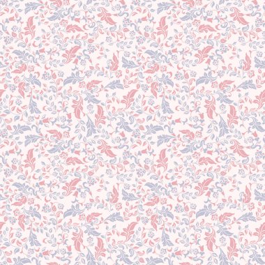 Etnik çiçekler ve yaprak ile kusursuz desen, klasik tarzda vektör çiçek çizimi