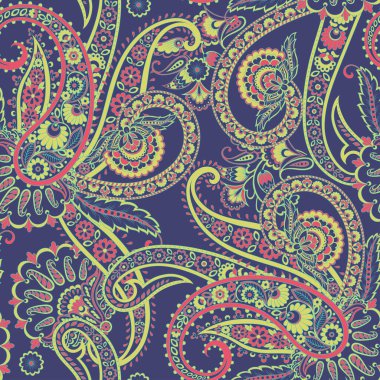 Paisley Damask süsü. Kusursuz Vektör deseni