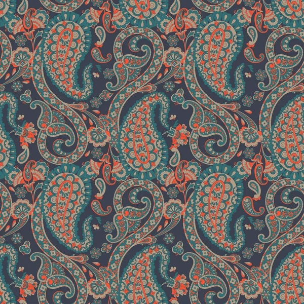 Paisley vektör kusursuz desen. Muhteşem çiçek, yapraklar. Batik tarzı resim. Eski arkaplan