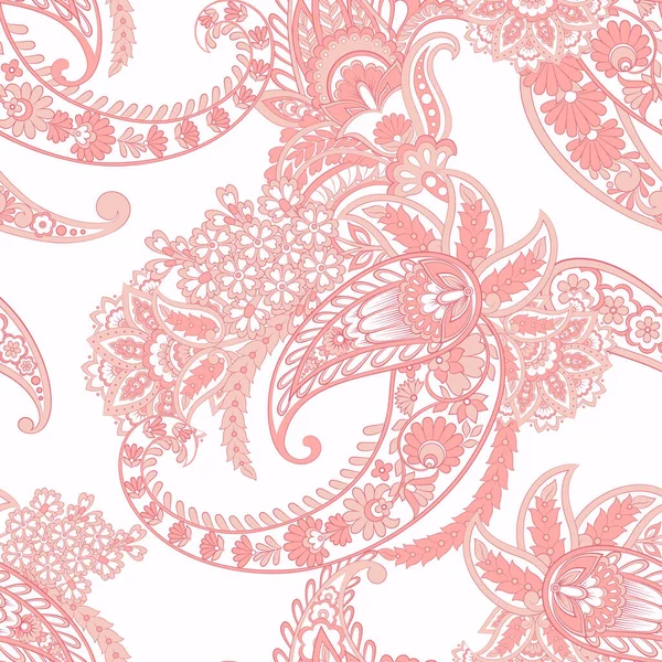 Paisley Bezszwowy Wzór Kwiatowy Damask Vintage Tło — Wektor stockowy