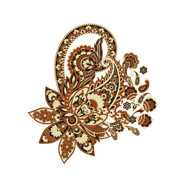 Modèle Vectoriel Paisley Carte Vœux Style Indien — Image vectorielle