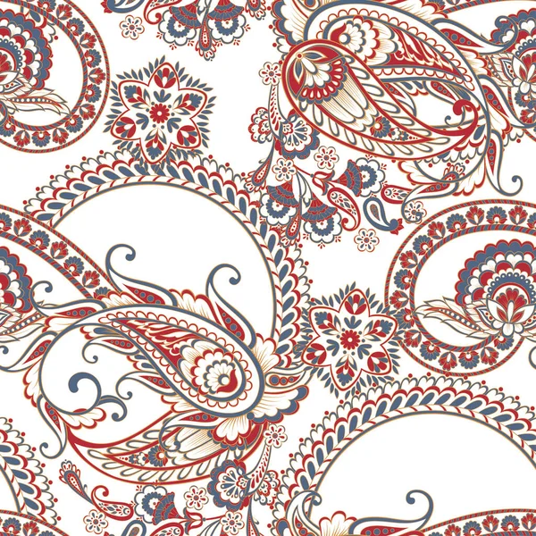 Fond Textile Asiatique Sans Couture Modèle Paisley — Image vectorielle