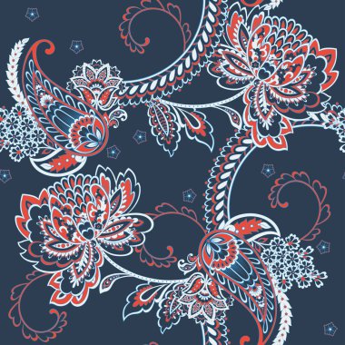 Paisley dikişsiz desen. Hint süsü. 