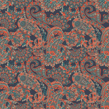 Şal desenli, desensiz bir süs. Çiçek dekoru süsleyin. Vektör illüstrasyonu