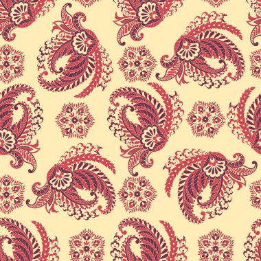 Paisley Çiçeksiz Vektör Deseni