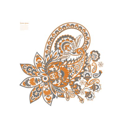 Hint tarzı tebrik kartı ile Vektör Paisley deseni