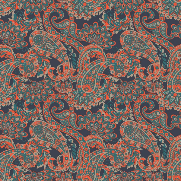 Naadloos Patroon Met Paisley Ornament Sierlijke Bloemdecoratie Vectorillustratie — Stockvector