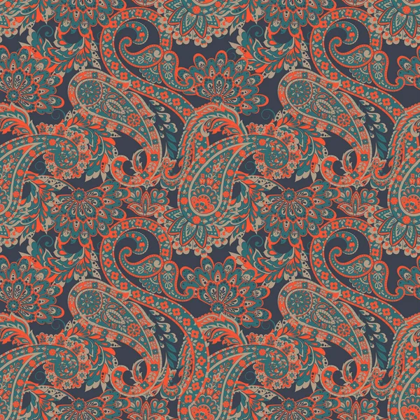 Modèle Sans Couture Avec Ornement Paisley Décor Floral Orné Illustration — Image vectorielle