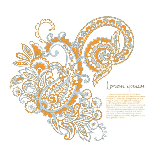 Paisley izole vektör süsü