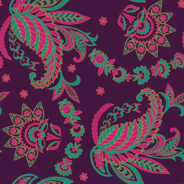 Modèle Vectoriel Paisley Fond Textile Asiatique Sans Couture — Image vectorielle