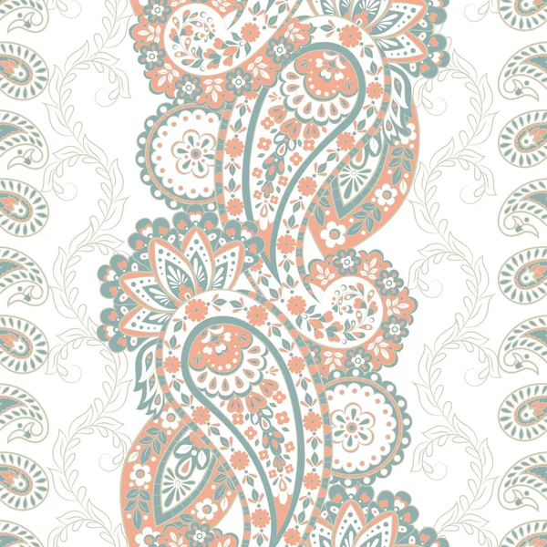 Patrón Sin Costuras Paisley Ilustración Vectorial Floral — Archivo Imágenes Vectoriales