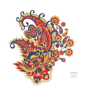 Vektör Paisley münzevi tebrik kartı