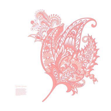 Paisley renkli vektör süsü. 