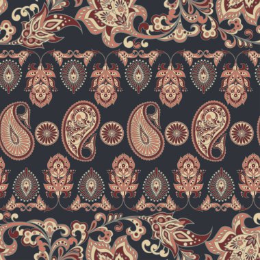 Şallı, etnik, pürüzsüz bir model.