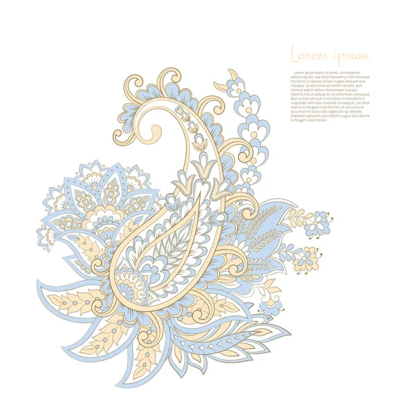 India Paisley Persa Adorno Aislado — Vector de stock