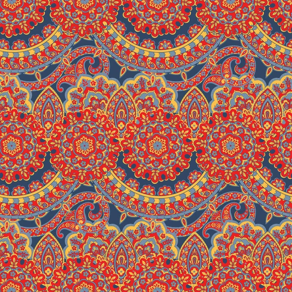 Květinové Bezešvé Textilní Vzor Asijském Batik Stylu — Stockový vektor