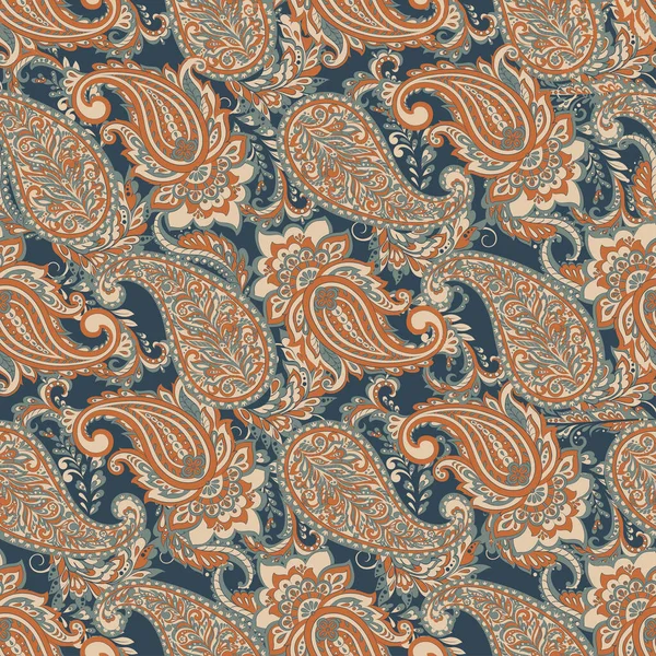 Paisley Stile Floreale Modello Senza Cuciture Damasco Ornamentale Sfondo — Vettoriale Stock