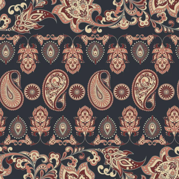 Paisley Motif Sans Couture Ethnique — Image vectorielle