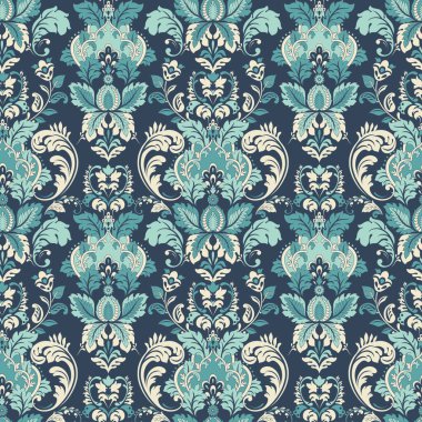 Çiçeksiz, desensiz, klasik bir çiçek. Klasik Barok duvar kâğıdı. Kusursuz vektör arkaplanı