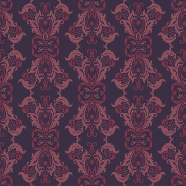 Çiçeksiz, desensiz, klasik bir çiçek. Klasik Barok duvar kâğıdı. Kusursuz vektör arkaplanı