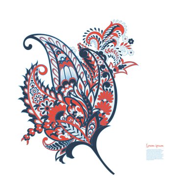 Paisley renkli vektör süsü. 