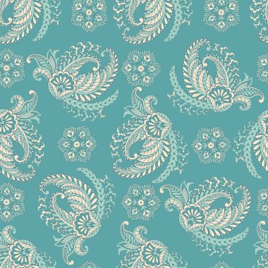 Paisley Çiçeksiz Vektör Deseni