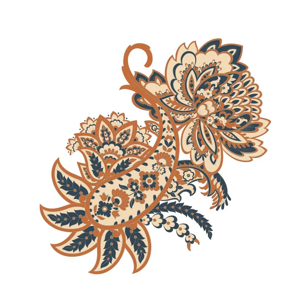 Paisley Floral Oriental Ethnique Pattern Ornement Vectoriel Damas — Image vectorielle