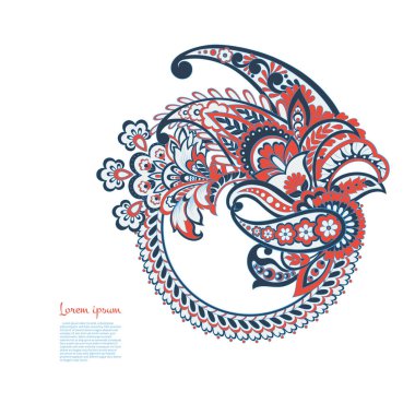 Paisley Çiçek Oryantal İzole Desen