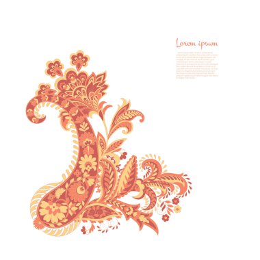 Hint tarzında Vektör Paisley deseni