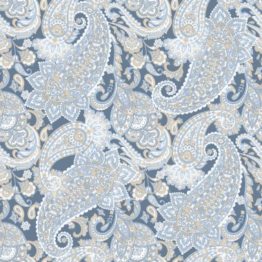Paisley dikişsiz çiçek deseni. Damask vintage arkaplanı