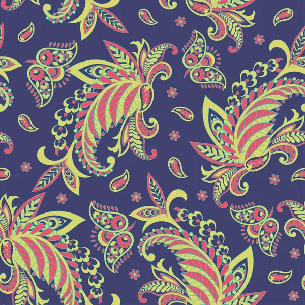 Paisley dikişsiz çiçek deseni. Damask vintage arkaplanı