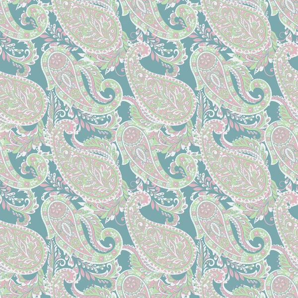 Paisley Pattern Fundo Têxtil Asiático Sem Costura — Vetor de Stock